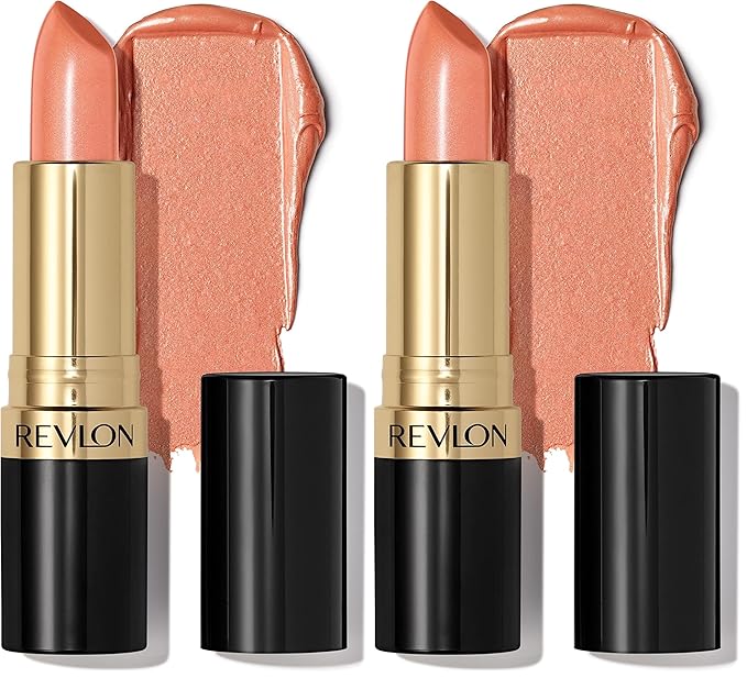 REVLON Super Lustrous Lipstick, High Impact Lipcolor with Moisturizing Creamy Formula, Infused with Vitamin E and Avocado Oil in Reds & Corals, Apricot Fantasy (120) 0.15 oz (Pack of 2)