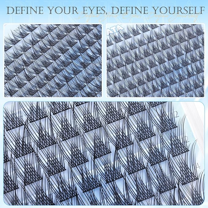 Wispy Eyelash Clusters Natural Lash Clusters 120 pcs Individual Lashes Clusters DIY Cluster Eyelash Extensions with Soft Lash Band, 10-16 mm