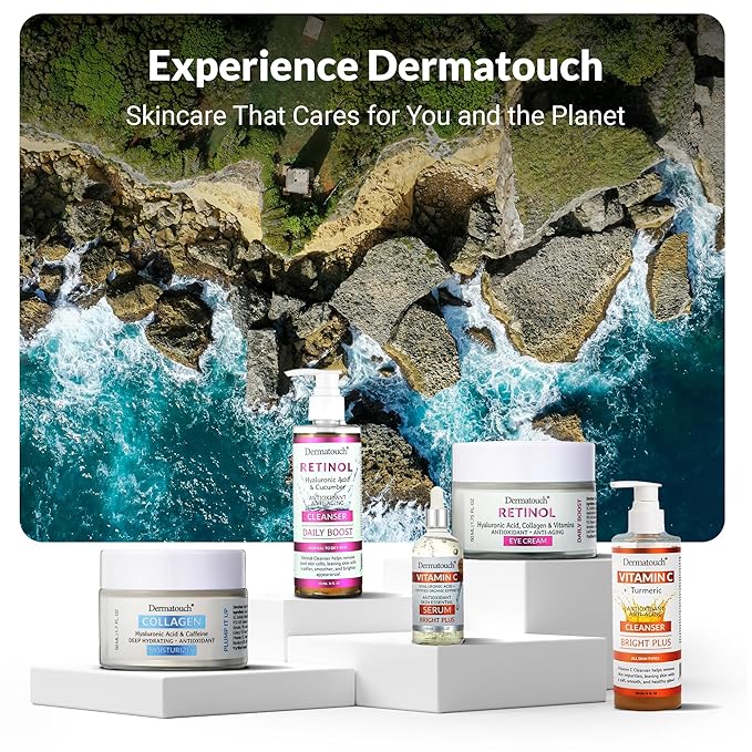 DERMATOUCH Retinol Face Cleanser, 8 oz - Hyaluronic Acid, Cucumber & Vitamins - Made in America