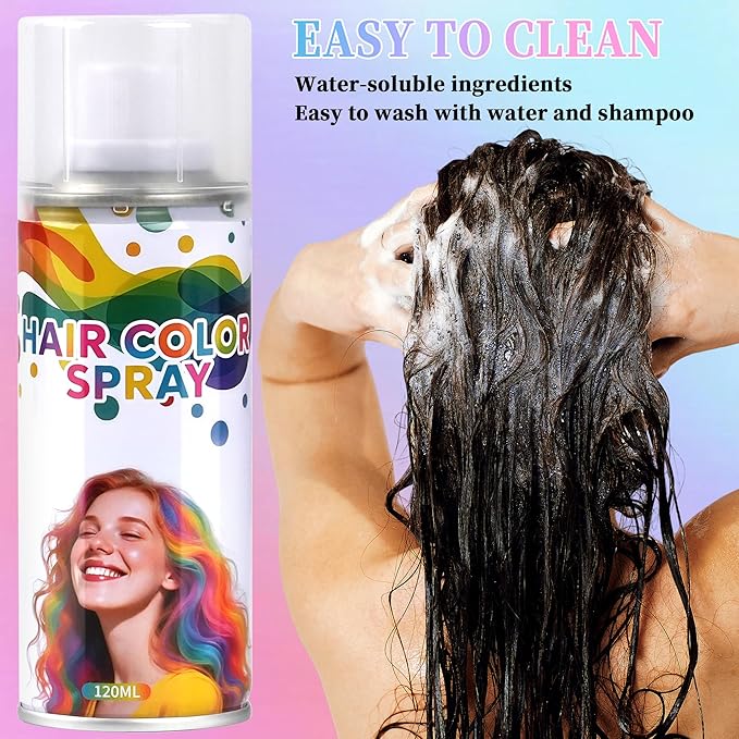 Red Hair Spray,Hair spray temporary for Women Kids Men, Washable Temporary Hair Dye Spray，Spray hair color Non-Sticky，For Christmas Party, Halloween Crazy Hair Day,Cosplay Party (Red, 4.06 oz)
