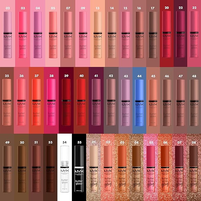 NYX PROFESSIONAL MAKEUP Butter Gloss, Non-Sticky Lip Gloss - Marshmallow (Muted Lilac) (Pack of 2)