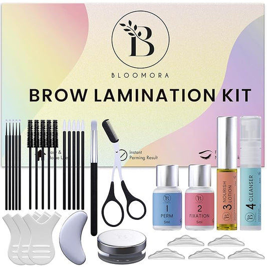 Eyebrow Lamination Kit, At-Home Brow Lift Kit for Beginner/Professional, Includes Instructions, Lasts 6-8 Weeks, 15 Applications, Safe & Effective - BK1