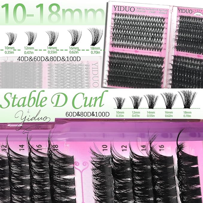 6 Box Mix Lashes Clusters Kit Gift Packs 1686Pcs with 2X Bond&Seal Volume Mega/Bottom Soft Extension False Eyelash D Curl Wispy Natural DIY Individual Fake Eyelashes for Beginners Bulk Pack