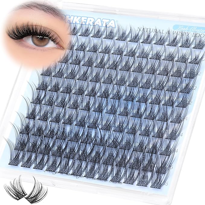Wispy Eyelash Clusters Natural Lash Clusters 120 pcs Individual Lashes Clusters DIY Cluster Eyelash Extensions with Soft Lash Band, 10-16 mm