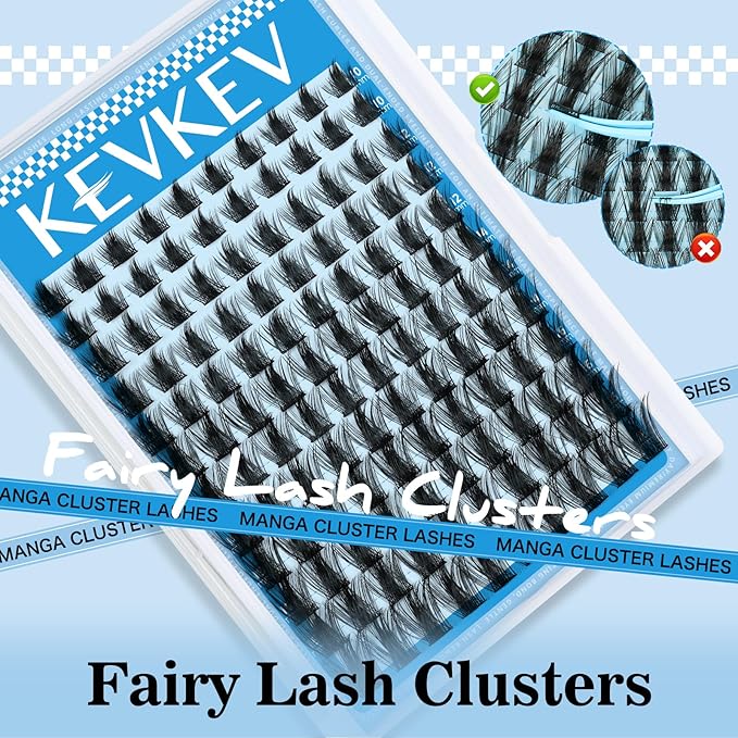 Lash Clusters California Sunset Manga Style Volume Soft 144Pcs 8-18mm Mix Eyelash Clusters DIY Lash Extension Ultra-Thin Band DIY Lashes (Fairy02)