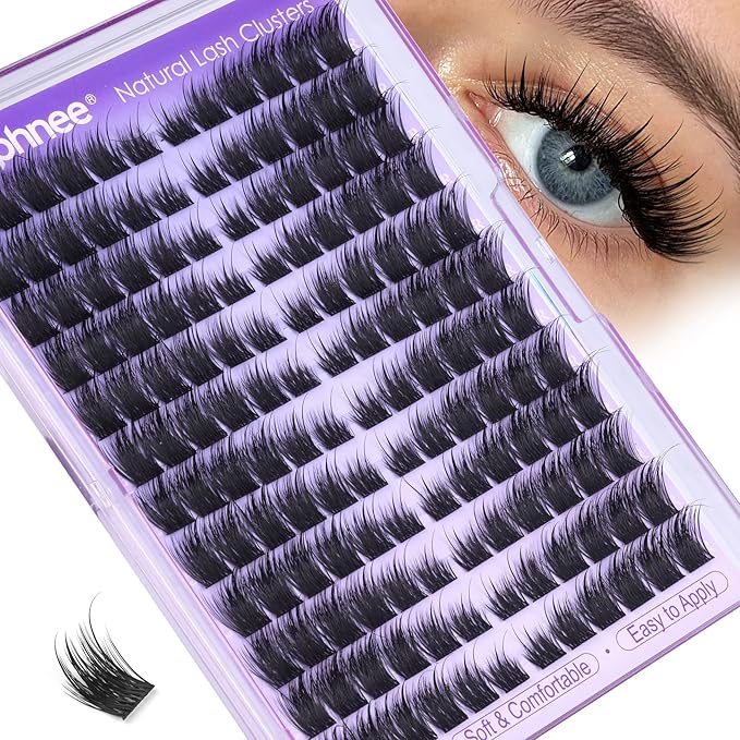 Fairy Lash Clusters Cat Eye Eyelash Clusters Wispy Cluster Lash Extensions Wet Look Individual Lashes Left Right Eye Cluster Eyelash Extensions 144Pcs DIY Lashes Pack by Mavphnee