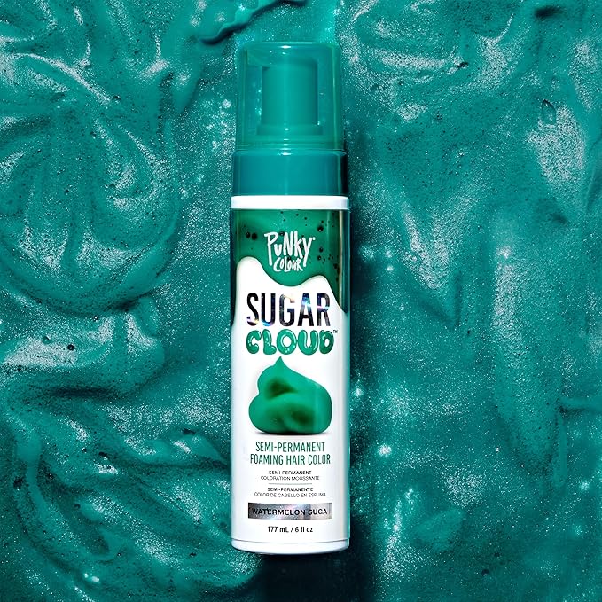 Punky Sugar Cloud Semi-Permanent Foam Hair Color, Watermelon Suga - Vibrant Hair Dye for Long-Lasting Color, Easy Application Foam Hair Dye, 6 fl oz.