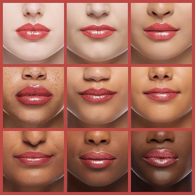 Oulac Coral Orange Lipstick for Women with Metallic 3D Shine Lightweight Hydrating Formula, High Impact Lip Color, Vegan Beauty, Full Coverage Lip Makeup, Christmas Gifts for Women, Be Happy(05)