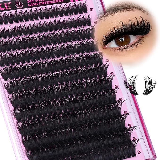 ALICE Lash Clusters Eyelash Clusters Manga Wispy Cluster Eyelash Extensions Fluffier Volume 12-22mm CC-Curly Individual Lashes with Spikes Fairy DIY Salon Lash Extensions 240 Pcs