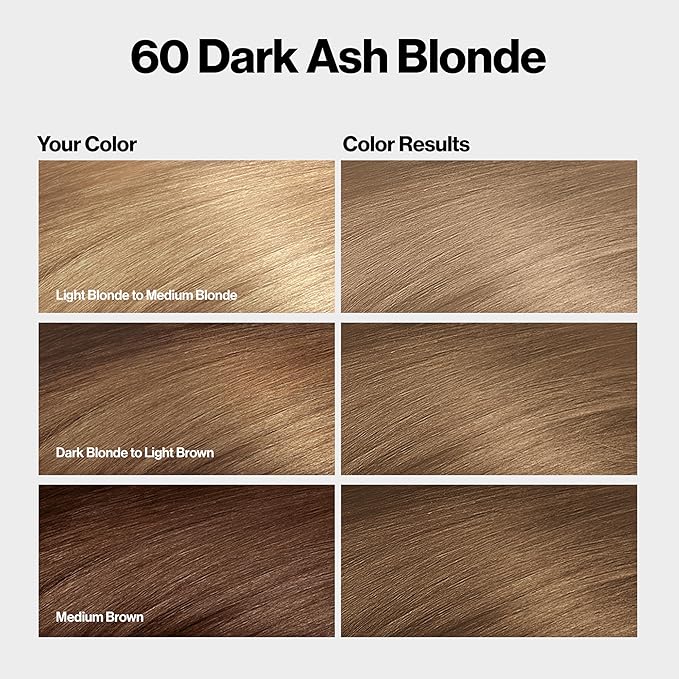 Revlon ColorSilk with Bond Repair Complex, Blonde Permanent Hair Color, 100% Gray Coverage, Ammonia Free Hair Dye, Vegan Keratin, 60 Dark Ash Blonde (Pack of 3)