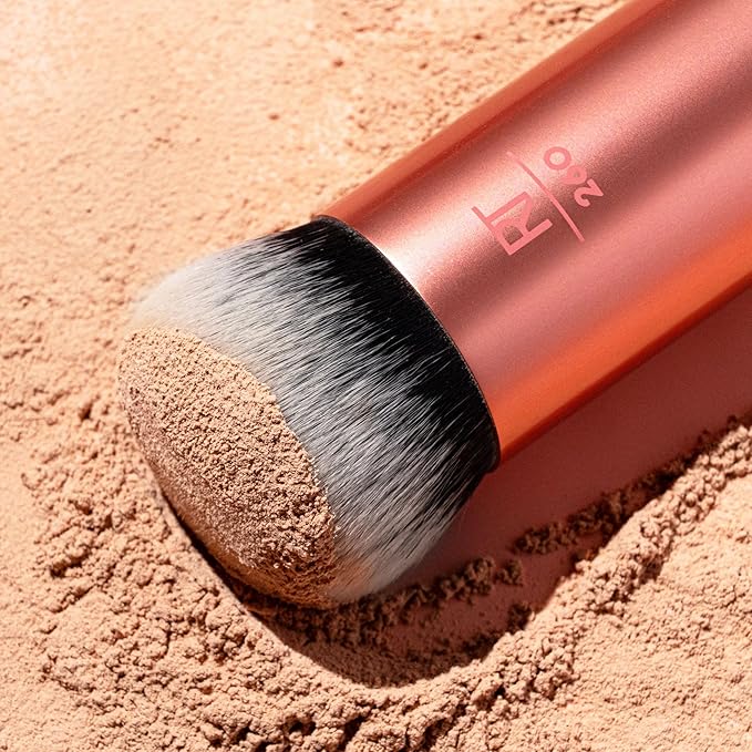 Real Techniques Bubble Blending Makeup Brush, Multipurpose Foundation Brush For Liquid, Cream, & Powder Products, Unique Round Brush Head, Synthetic Bristles, Vegan & Cruelty Free, 1 Count