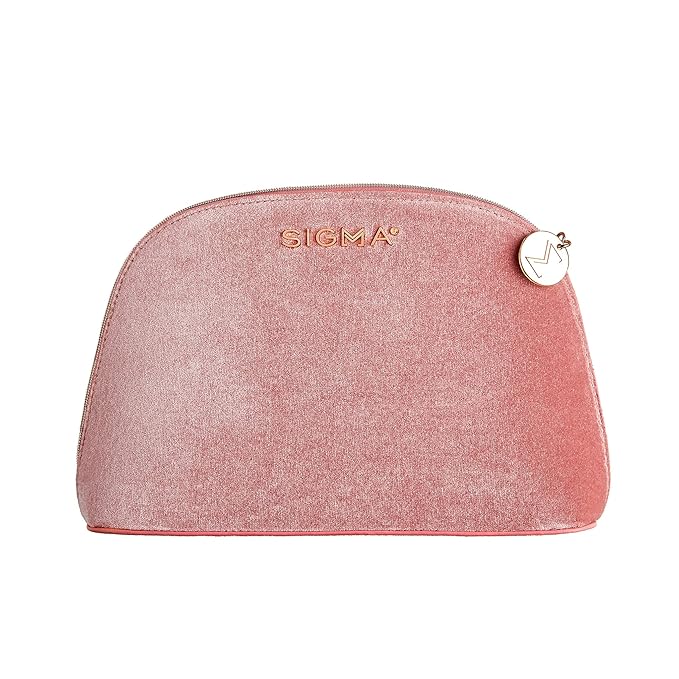 Sigma Beauty Modern Beauty Makeup Brush Set – Set of 5 Face and Eye Makeup Brushes for Eyeshadow, Blending Setting, Highlighting, Concealing & Contouring, Includes Rose Colored Small Makeup Bag