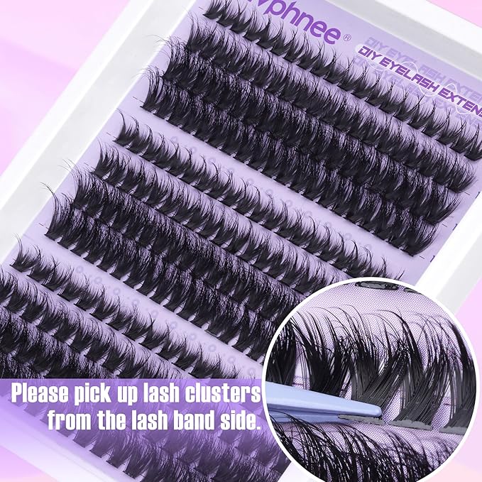 Volume Lash Clusters Kit D-Curly Eyelash Clusters Wispy Cluster Lashes Extensions Full Individual Lashes Clusters Eyelash Extensions Kit with Bond and Seal and Tweezers (232 Pcs, 10-16MM, 3 Styles)