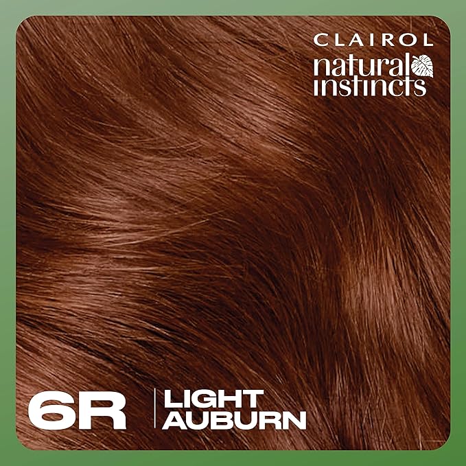 Clairol Natural Instincts Demi-Permanent Hair Dye, 6R Light Auburn Hair Color, Pack of 1