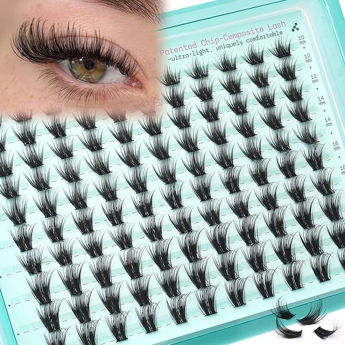 Wispy Lash Clusters 10-20mm Eyelash Clusters Natural Mascara-Look False Eyelashes Extensions Volume Individual Lashes D Curly Long DIY Cluster Eyelash Extensions by TOOCHUNAG