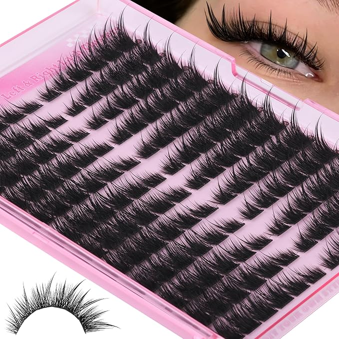 ALICE Wispy Volume Lash Clusters Left & Right Cat Eye Cluster Eyelash Extensions Hybrid Spiky Eyelash Clusters Thin Band Fairy Anime Lash Extensions