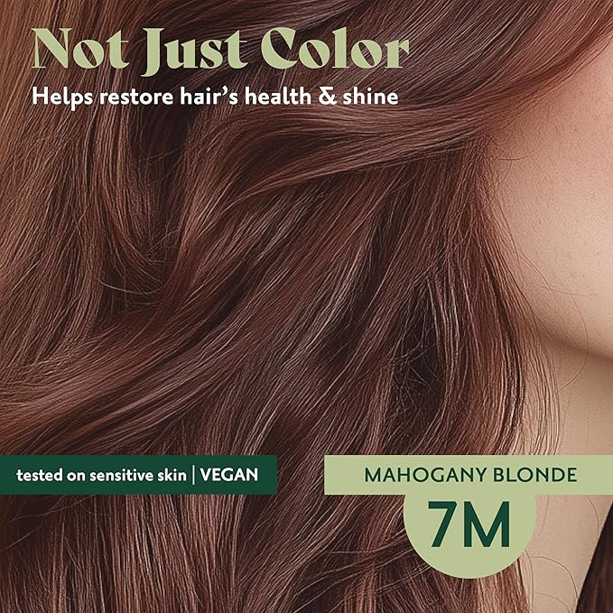 Herbatint Permanent Hair Dye For Women - 7M Mahogany Blonde - For Up To 100% Gray Coverage of Resistant Gray Hair - Ammonia-Free, Alcohol-Free & Vegan - Salon Influenced Hair Color, 5.75 fl oz