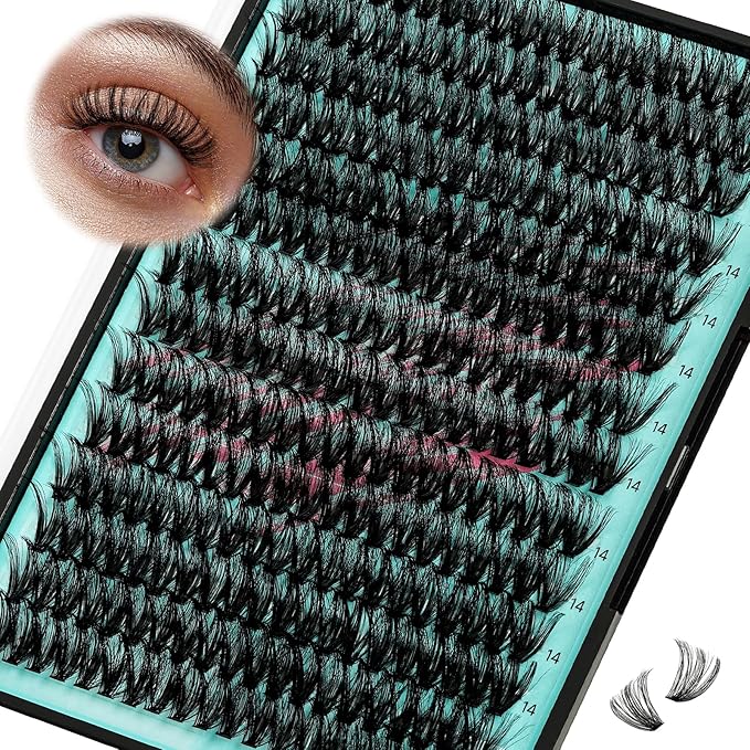 Lash Clusters Wispy 280PCS Eyelash Extension 40D 50D Cluster Lashes Individual Lashes DIY Lash Extension Natural Look Cluster Eyelash Extensions Soft False Eyelashes at Home for Beginners(14mm)