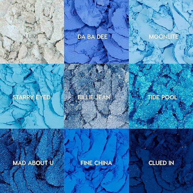 ColourPop Blue Moon Eyeshadow Palette - Monochromatic Blue Shadow Palette with Matte, Metallic and Duochrome Finishes - High-Pigment Eye Makeup with a Long-Wearing Formula (0.3 oz)