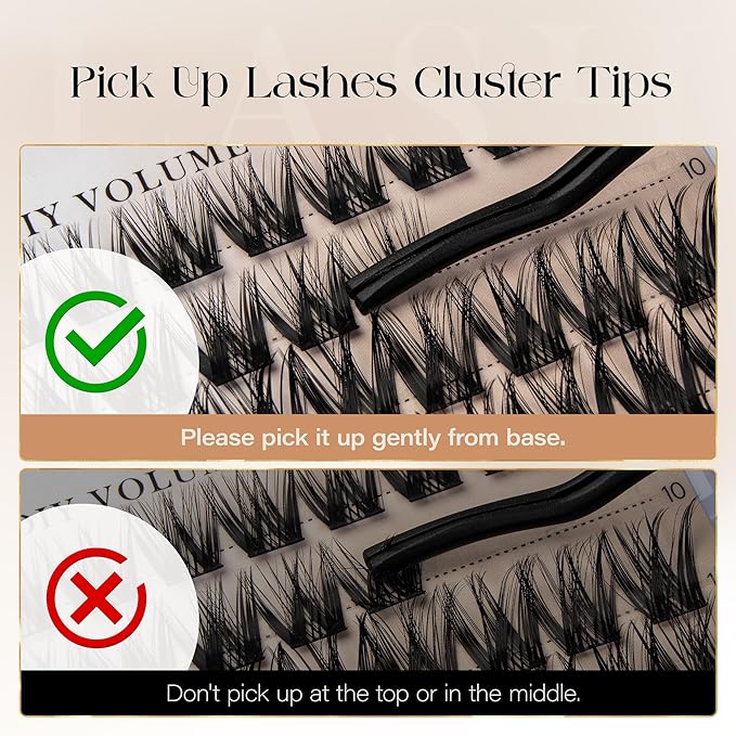 BEFER Lash Clusters, 132 Pcs D Curl Eyelash Clusters Volume Individual Lashes Extensions 10-16MM Fluffy Cluster Eyelash Wispy Cluster Lashes DIY At Home(FD806)