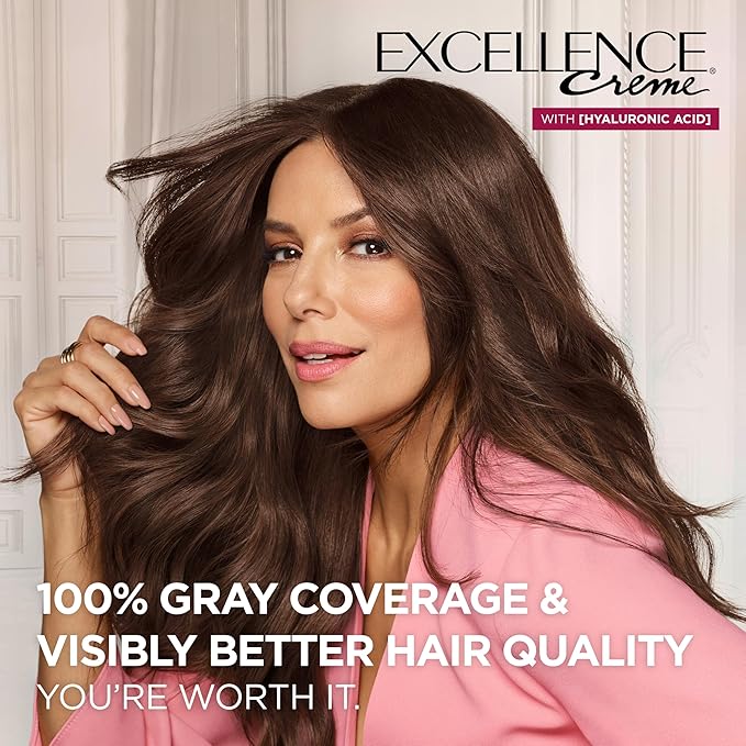 L'Oreal Paris Excellence Crème Permanent Hair Dye, Triple Care Hair Color with Pro-Keratine Complex for 100% Gray Hair Coverage, 5AR Medium Maple Brown, 1 Kit