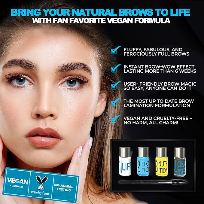 Elevate The Beauty Brow Lamination Kit | At Home DIY Eyebrow Lamination Kit For Instant Brow Lift | Professional Eye Brows Supplies for Fuller Eyebrows | Lasts For Upto 6 Weeks