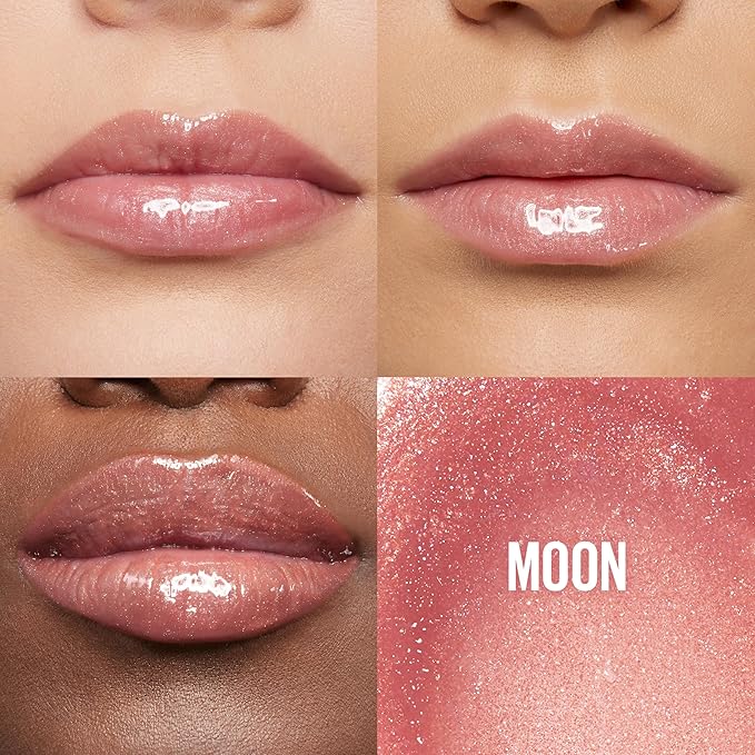 Maybelline Lifter Gloss, Hydrating Lip Gloss with Hyaluronic Acid, Moon, Nude Pink, 0.18 Ounce