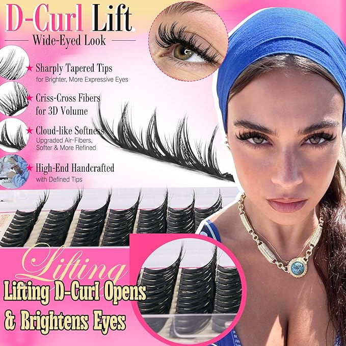 Lashes Clusters Kit Wispy Eye Lash Clusters Eyelash Extensions with Lash Brush Natural 168Pcs Individual Lashes 10-18mm DIY Lash Extension Soft Thin Band For Beginners (No Glue)