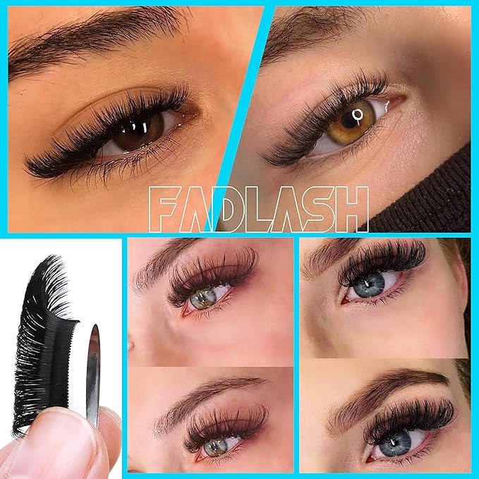 Volume Lash Extensions, DD Curl 16mm Easy Fan Volume Lashes 0.07mm Rapid Blooming Eyelash Extensions 4D 5D 6D 7D 8D 10D Automatic Fan Eyelashes by FADLASH