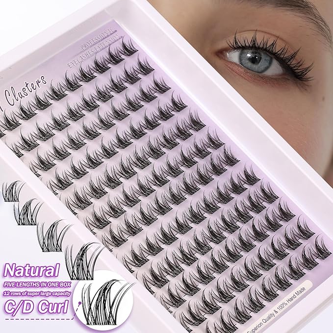 Lash Clusters Manga With Spikes Wispy Cluster Natural Eyelash Extensions Anime Eyelashes Clusters Faux Mink Fairy Individual Lash Extension Kit for Self Application