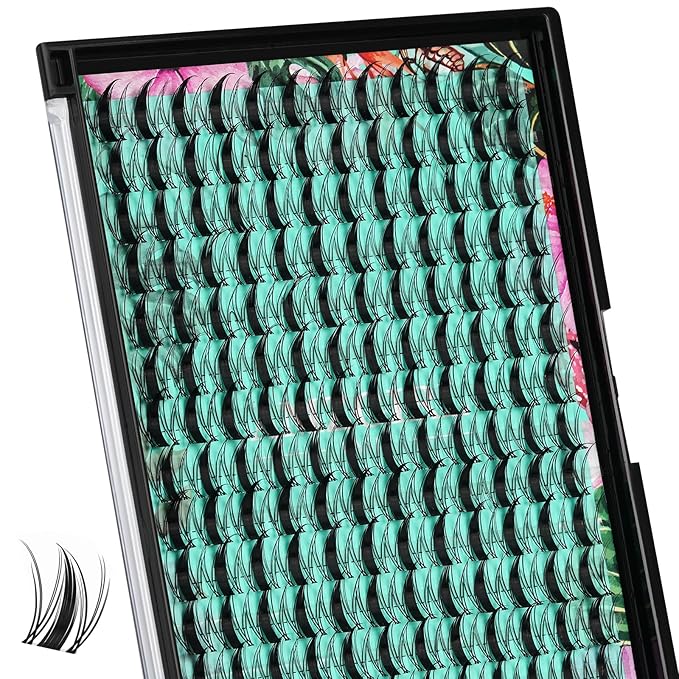Lash Clusters Manga 168Pcs Eyelash Cluster Wet Look Ultra-Thin Invisible Lash Band Eyelashes Extensions Spiky Anime Wide Span Lashes for Beginners(Autumn Leaves,C-14mm)