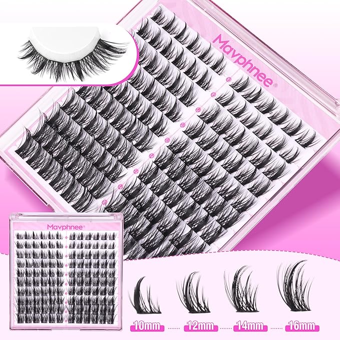 Fairy Lash Clusters Kit Wispy Eyelash Extensions Kit Spiky DIY Lash Extension at Home Anime Cluster Lashes 120 Pcs Individual Lashes with Lash Bond and Seal, Remover, and Tweezers