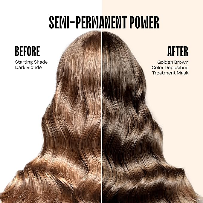 Overtone Semi Permanent Hair Color Conditioner, Golden Brown, 8 oz, Nourishing, Damage-Free, Color Depositing Mask for All Hair Types with Shea Butter & Coconut Oil, Vegan & Cruelty-Free