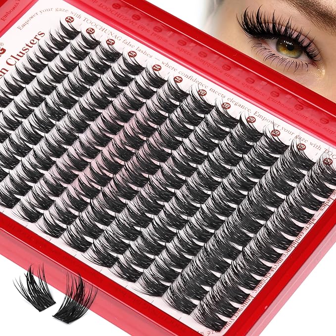 Manga Lash Clusters Volume Wispy Cluster Eyelash Extensions Anime Spiky Eyelash Clusters Thick Natural Lashes Clusters 12-18mm Cluster Lashes Individual 144pcss DIY Lash Extension by TOOCHUNAG