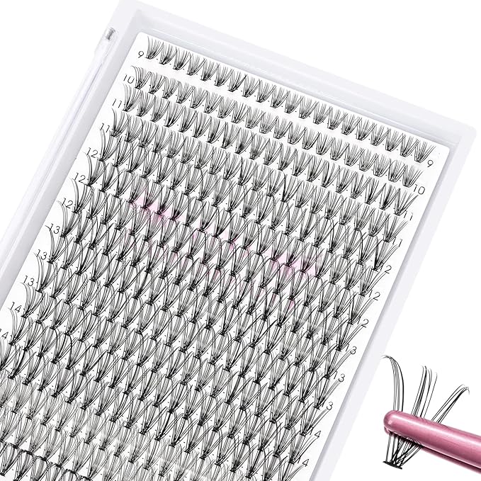280 Pcs Individual Lashes 20D-C-0.07-9-16mix Cluster Lashes 10D 20D C D Curl Wispy Lashes Bottom Lashes DIY Lashes At Home（20D-C-0.07-9-16mix）