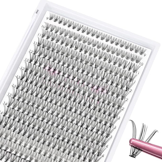 280 Pcs Individual Lashes 20D-C-0.07-9-16mix Cluster Lashes 10D 20D C D Curl Wispy Lashes Bottom Lashes DIY Lashes At Home（20D-C-0.07-9-16mix）