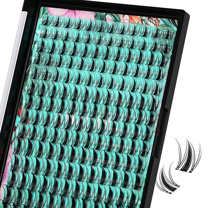 Lash Clusters Manga 168Pcs Eyelash Cluster Wet Look Ultra-Thin Invisible Lash Band Eyelashes Extensions Spiky Anime Wide Span Lashes for Beginners(Autumn Leaves,D-Mix10-18mm)