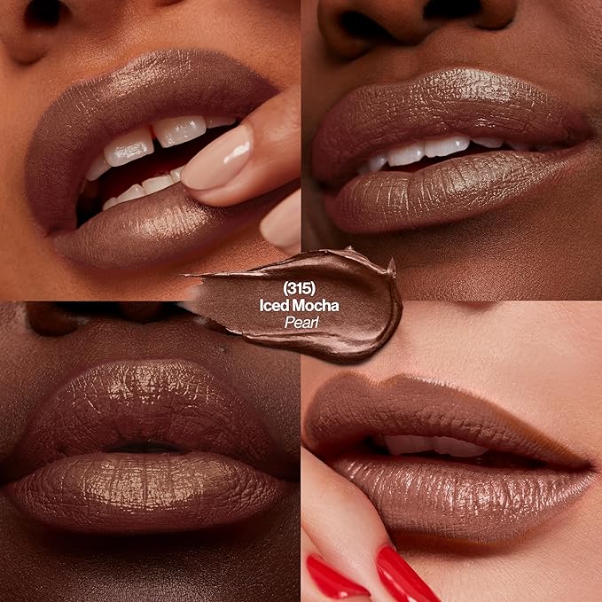 REVLON Super Lustrous Lipstick, Creamy Formula For Soft, Fuller-Looking Lips, Moisturized Feel, 315 Iced Mocha, 0.15 oz (Pack of 2)