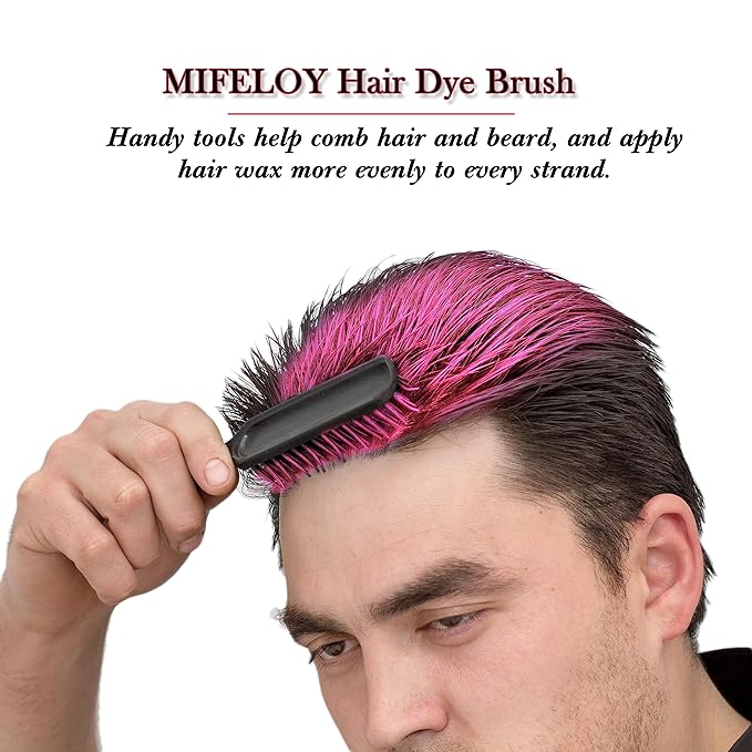 Temporary Pink Hair Color Wax with Dye Brush, Instant Natural Hairstyle Cream 4.23 oz, Disposable Coloring Mud for Men Women Youth, Washable Styling Pomades, Party Cosplay DIY Halloween