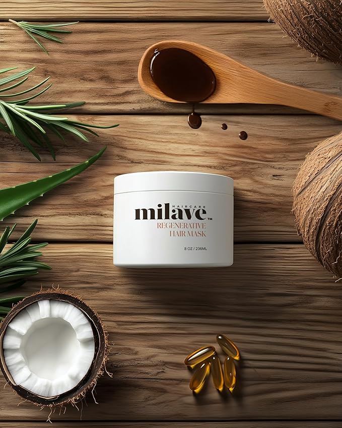 Regenerative Hair Mask with Redensyl®, Strengthening Hair Mask with Plant-Based Ingredients and Antioxidant blend to stimulate Hair Growth, Vegan & Cruelty-Free, 8 oz