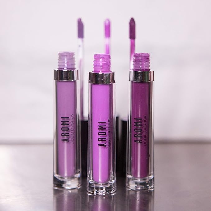 Aromi Matte Liquid Lipstick | Violet Plum Lip Color for Women, Velvety Finish, Long-lasting, Vibrant Purple Shade, Vegan (Vamptastic Plum)