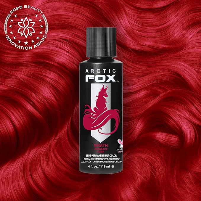 ARCTIC FOX Vegan and Cruelty-Free Semi-Permanent Hair Color Dye (4 Fl Oz, WRATH)