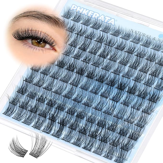 Natural Lash Clusters Eyelash Extensions Wispy Individual Lashes 120 pcs Eyelash Clusters 10-16 mm Mix Length DIY C Curvature Lashes Clusters, Soft and Lightweight