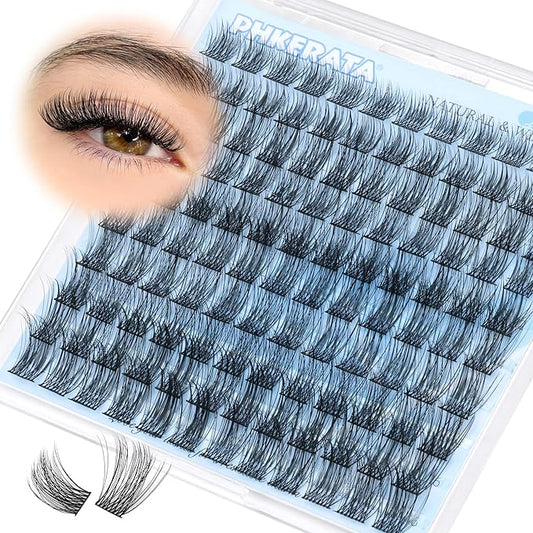 Natural Lash Clusters Eyelash Extensions Wispy Individual Lashes 120 pcs Eyelash Clusters 10-16 mm Mix Length DIY C Curvature Lashes Clusters, Soft and Lightweight