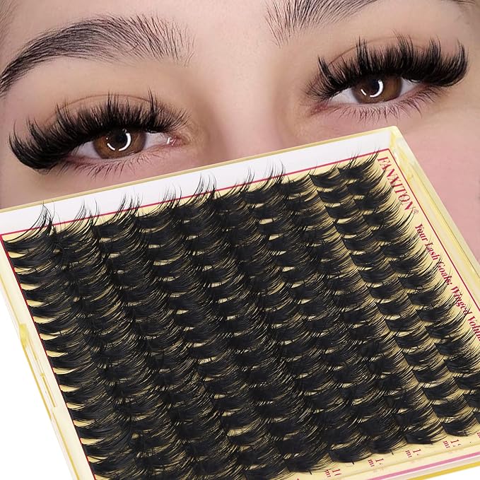 Wispy Lash Clusters with Spikes Manga Lash Clusters 160D Eyelash Clusters 10-18MM Thick Lashes Clusters Fluffy Cluster Eyelash Extensions by FANXITON