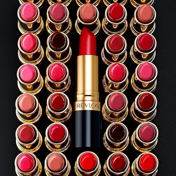 REVLON Super Lustrous Lipstick, High Impact Lipcolor with Moisturizing Creamy Formula, Infused with Vitamin E and Avocado Oil in Reds & Corals, Fire & Ice (720) 0.15 oz (Pack of 2)