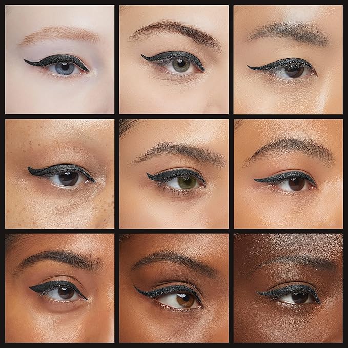 evpct 4in1 Star Flowers Hearts Moon Face Stamps Eyeliner Makeup Set, Black Colored Liquid Winged Wing Eyeliner Stamp Wingliner, Waterproof, Star Eye Liner Stamp Figures Tool