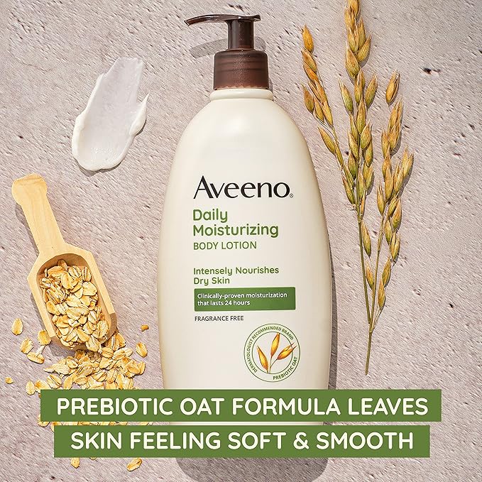 Aveeno Sheer Hydration Daily Moisturizing Fragrance-Free Lotion with Nourishing Prebiotic Oat, Fast-Absorbing Body Moisturizer for Dry Skin with Lightweight, Breathable Feel, 18 fl. oz (Pack of 2)