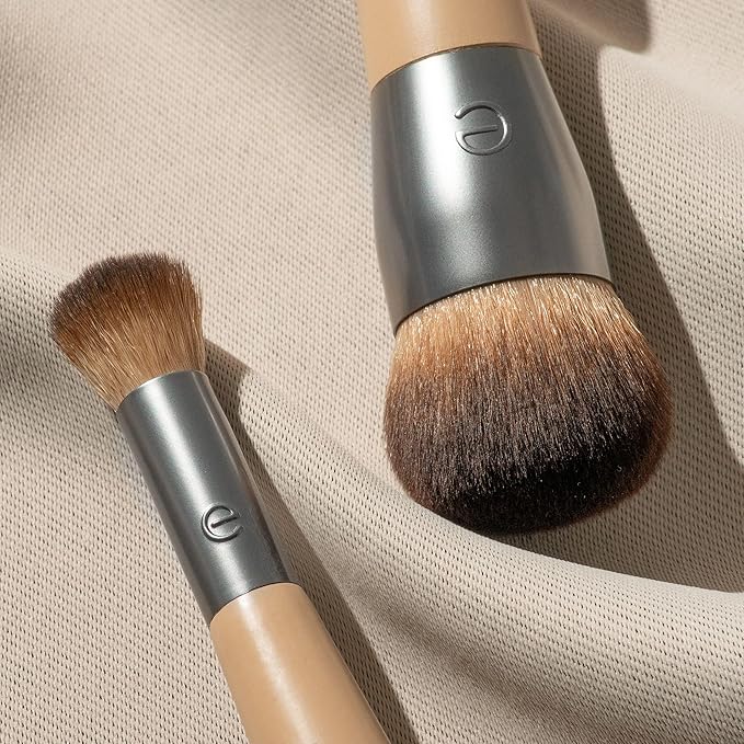 EcoTools Blend + Conceal Dual-Ended Makeup Brush, Foundation & Concealer Brush For Liquid & Cream Formulas, Face Makeup Brush, Synthetic Bristles, Vegan & Cruelty-Free, Travel & Eco-Friendly, 1 Count